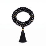 Luxury Faceted Black Crystal Glass Tasbeeh – 33 Beads
